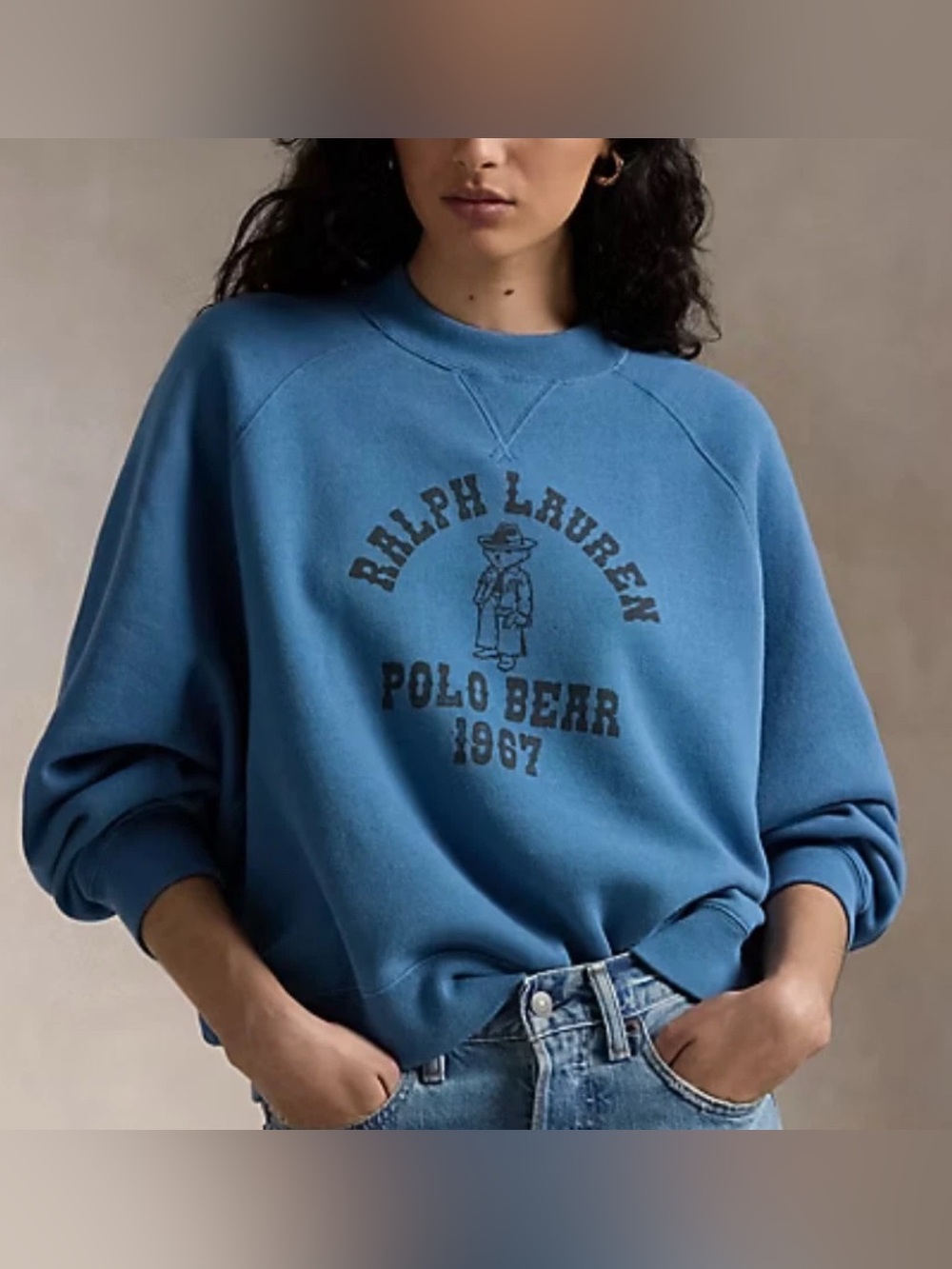 Polo Ralph Lauren Western Bear Oversized Fleece Crewneck Sweatshirt